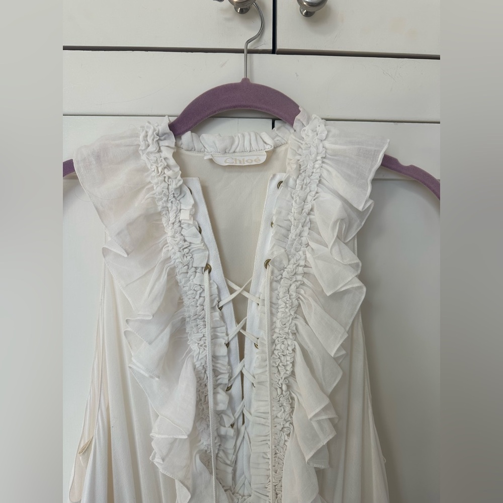Chloe White Ruffle Dress - Picture 5 of 8